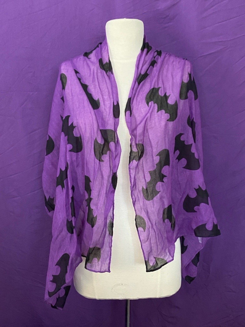 Purple Batman Logo Lightweight Shawl Scarf